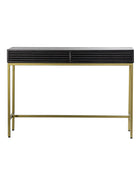 Black Rippled Wood 2 Drawer Console Table 5