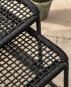 Black Rope Lounger Chair and Footstool