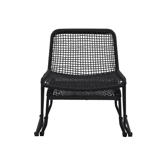 Black Rope Lounger Chair and Footstool 1