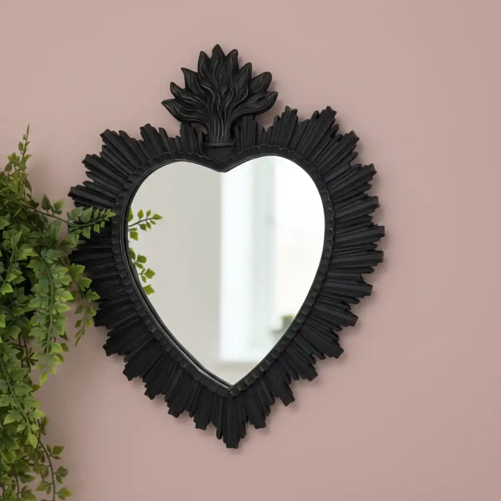 Black Sacred Heart Ornate Mirror