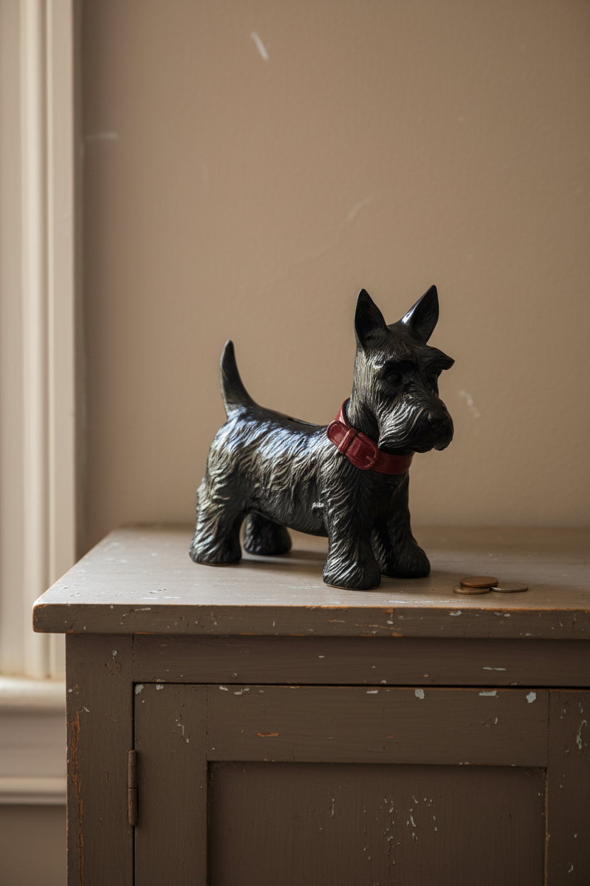Black Scottish Terrier Dog Coin Bank 66