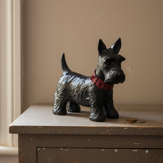 Black Scottish Terrier Dog Coin Bank