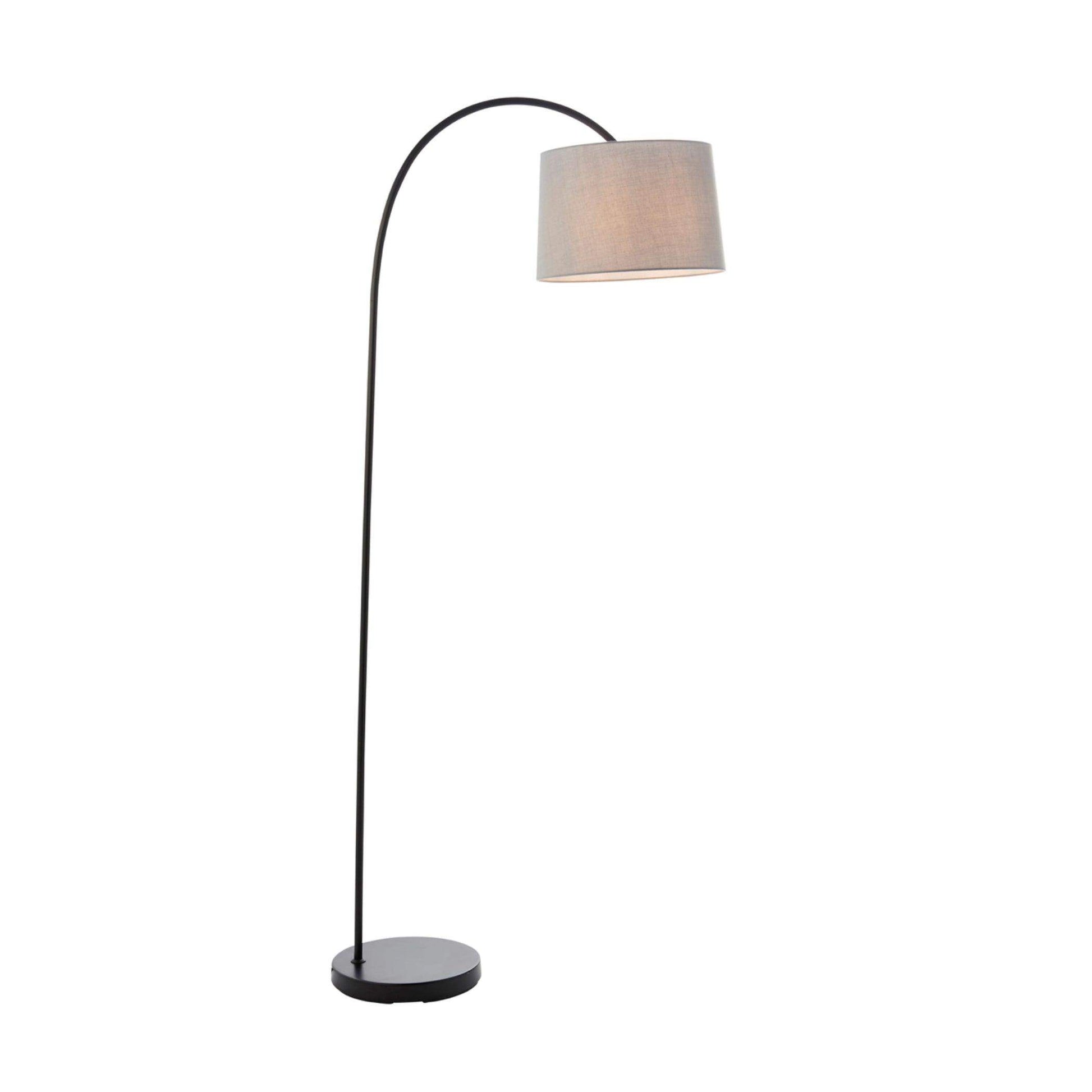 Black Swan Neck and Grey Shade Floor Lamp - The Farthing