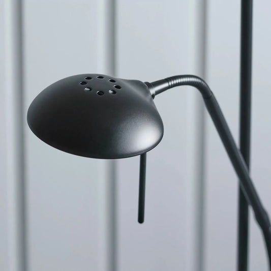 Black Up Light Floor Lamp with Reading Light