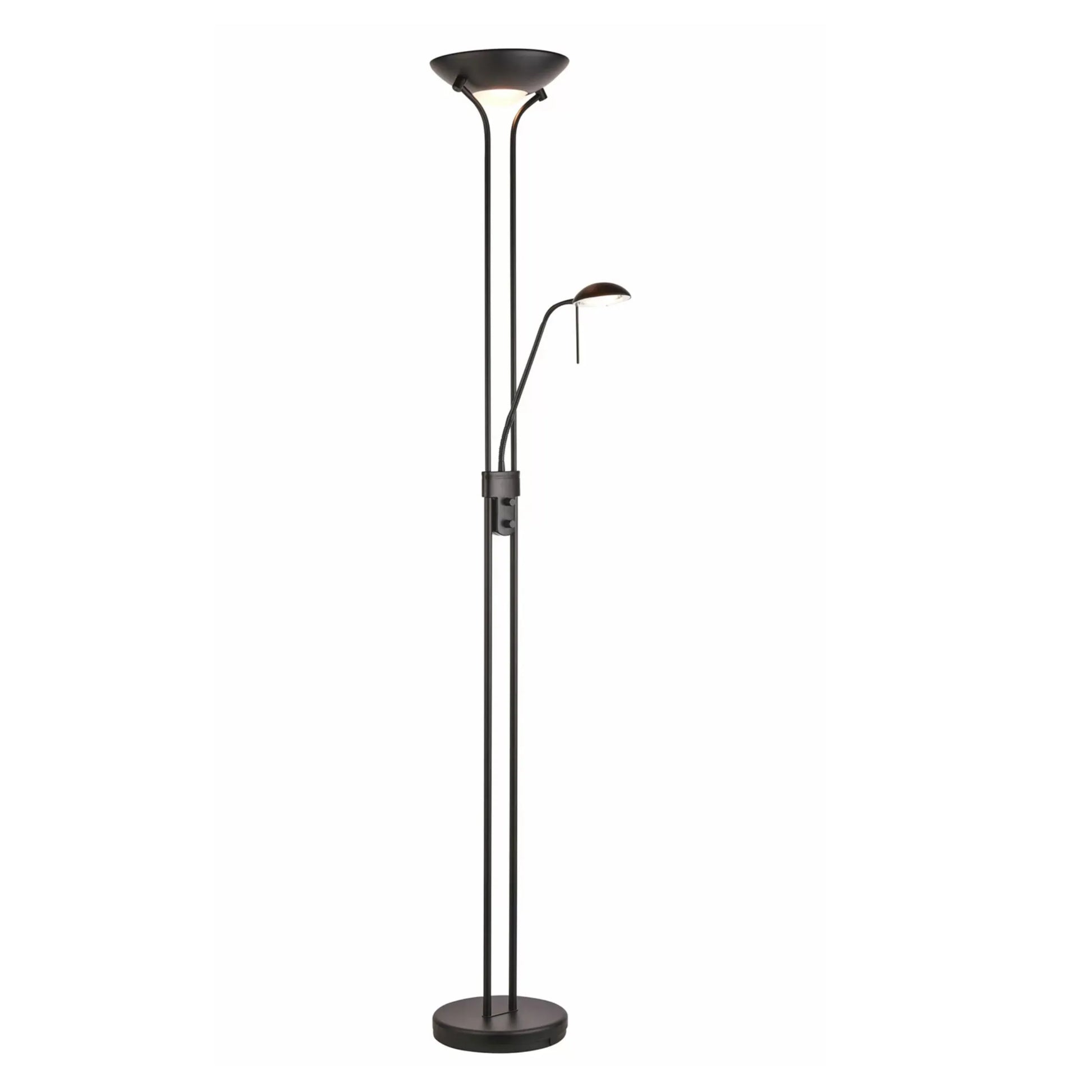 Black Up Light Floor Lamp with Reading Light 5