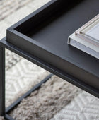 Black Wooden Tray Topped Mid-Century inspired Coffee Table