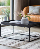 Black Wooden Tray Topped Mid-Century inspired Coffee Table 2