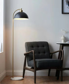 Black & Brass Mable Base Dome Floor Lamp 2