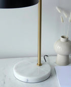 Black & Brass Mable Base Dome Table Lamp