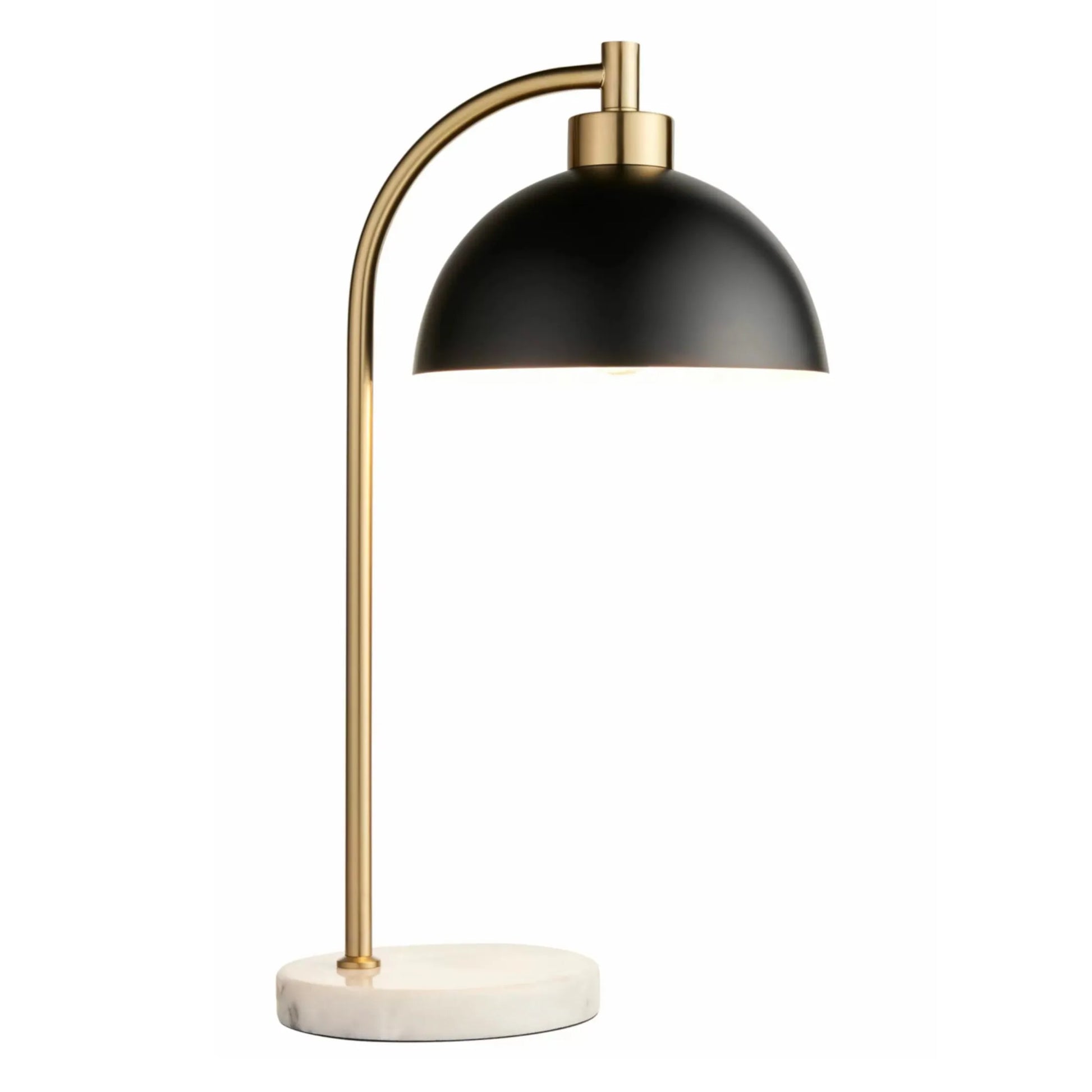 Black & Brass Mable Base Dome Table Lamp 1