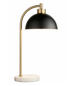 Black & Brass Mable Base Dome Table Lamp 1