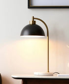 Black & Brass Mable Base Dome Table Lamp 3