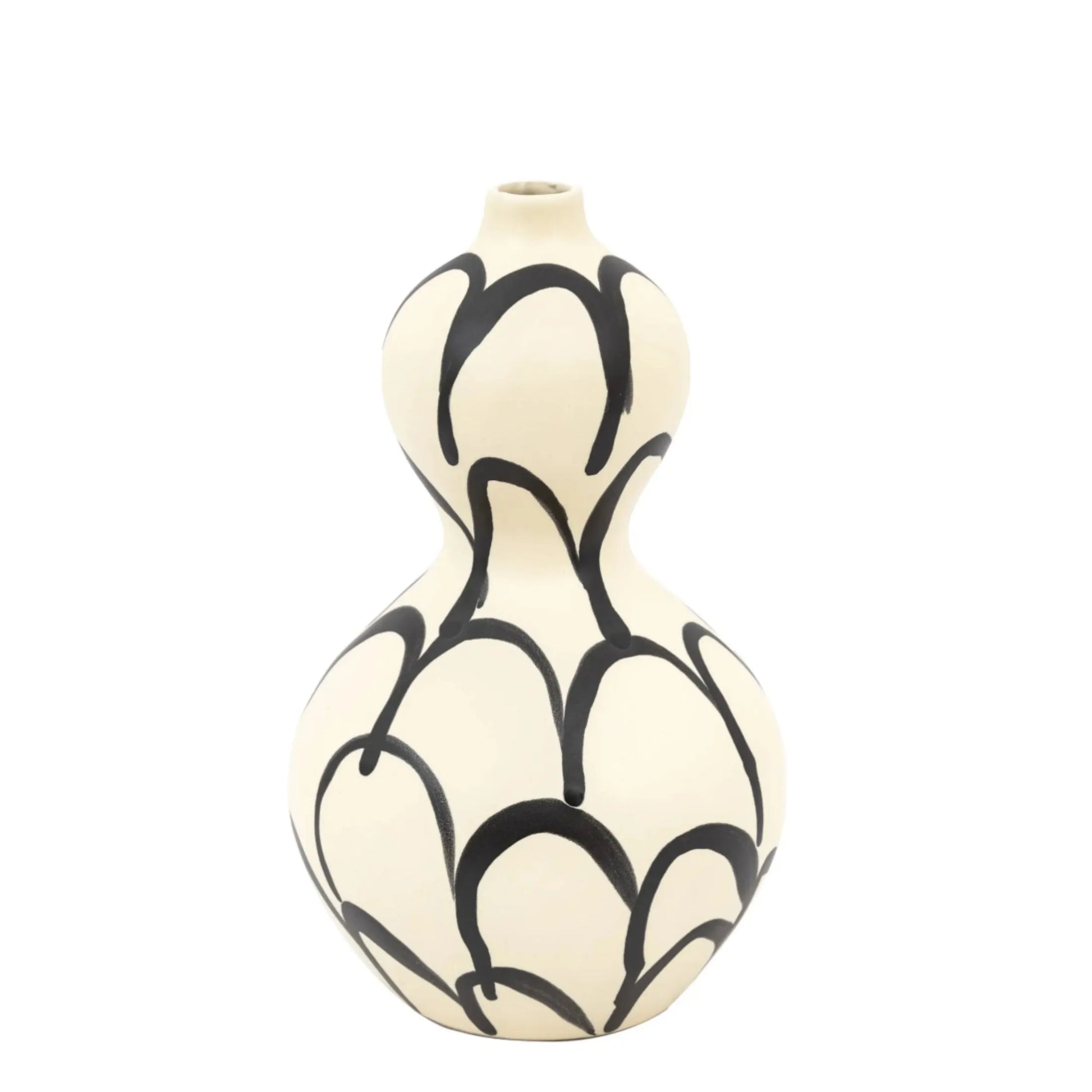 Black & Cream Curvaceous Vase 4