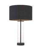 Black & Glass Cylinder Table Lamp - The Farthing