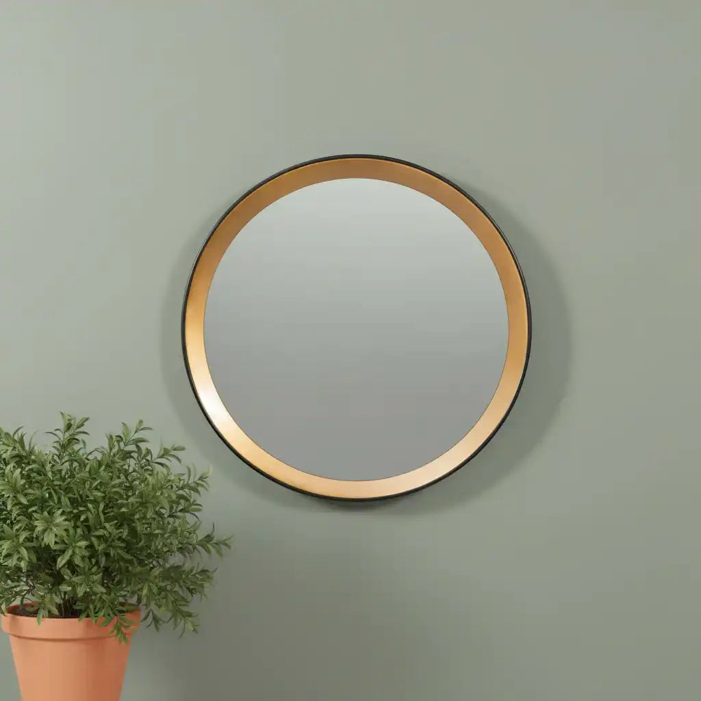 Black & Gold Deep Frame Wall Mirror