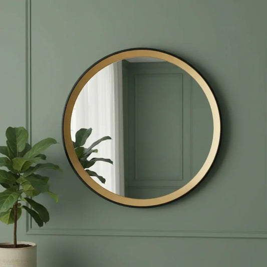 Black & Gold Deep Frame Wall Mirror 1