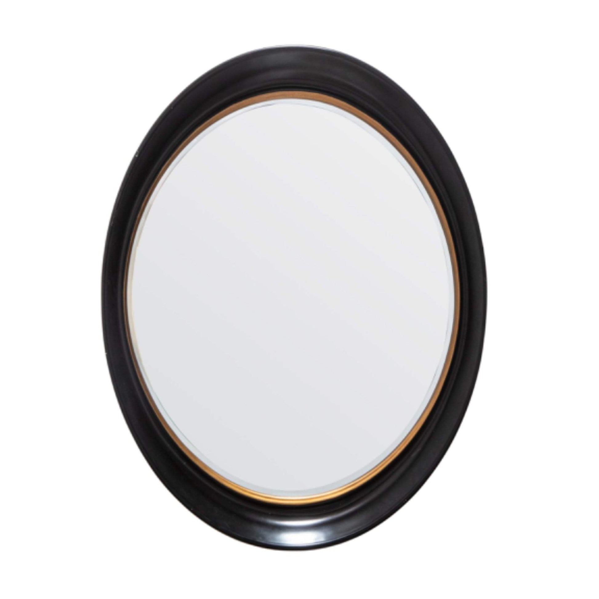 Black & Gold Oval Wall Mirror - The Farthing