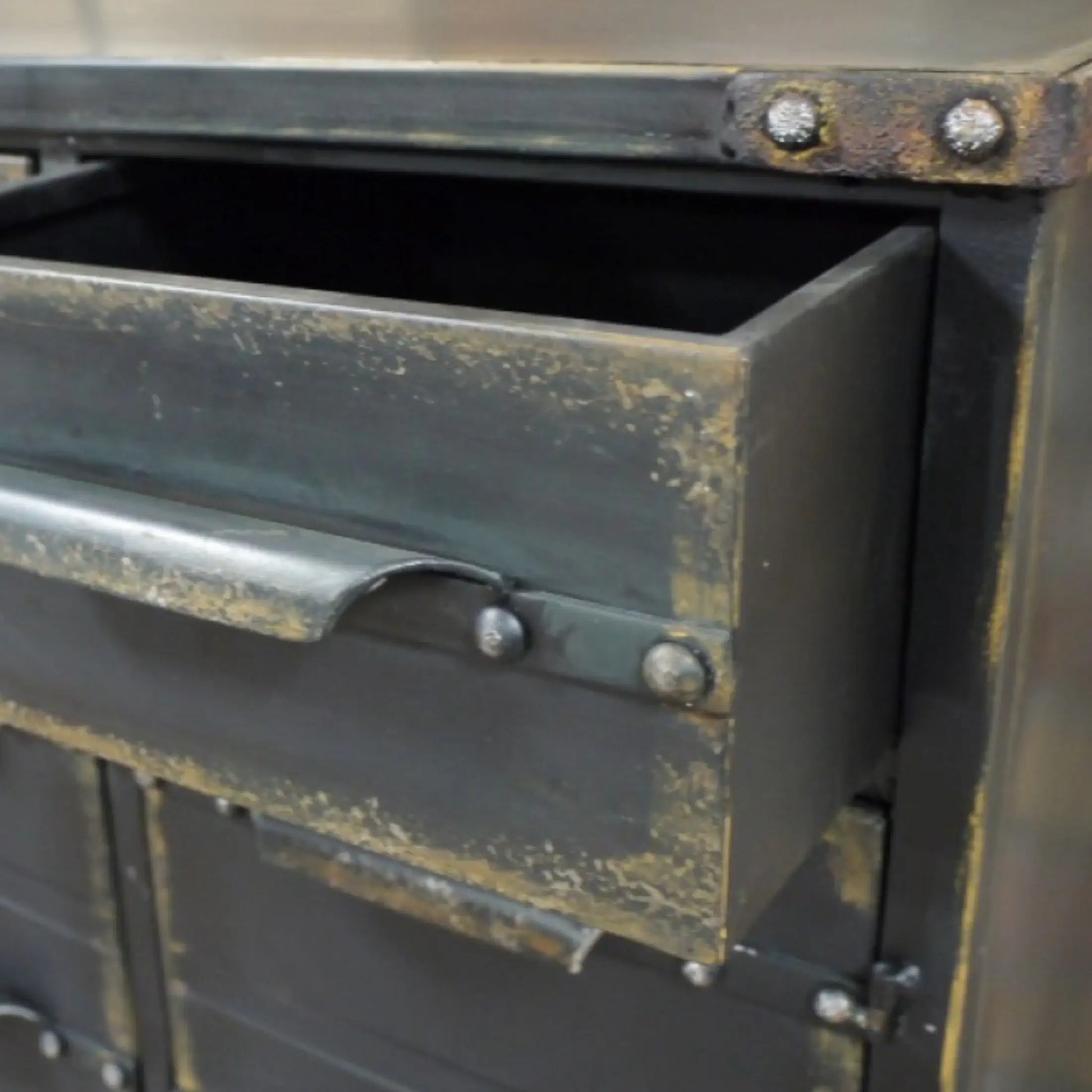 Black Metal Industrial Drawer Cabinet