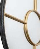 Black and Gold Framed Round Window Mirror