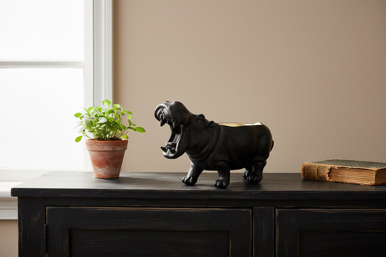 Black and Gold Hippo Bowl