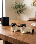 Black and White Cat Ceramic Salt and Pepper Shakers