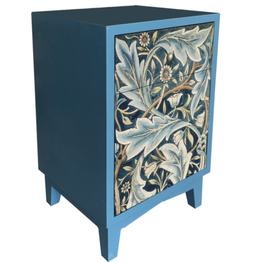 Blue Art Nouveau Metal Bedside Cabinet 2