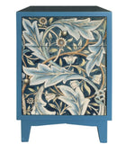 Blue Art Nouveau Metal Bedside Cabinet 4