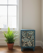 Blue Art Nouveau Metal Bedside Cabinet 3
