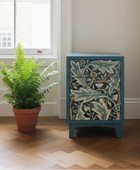 Blue Art Nouveau Metal Bedside Cabinet