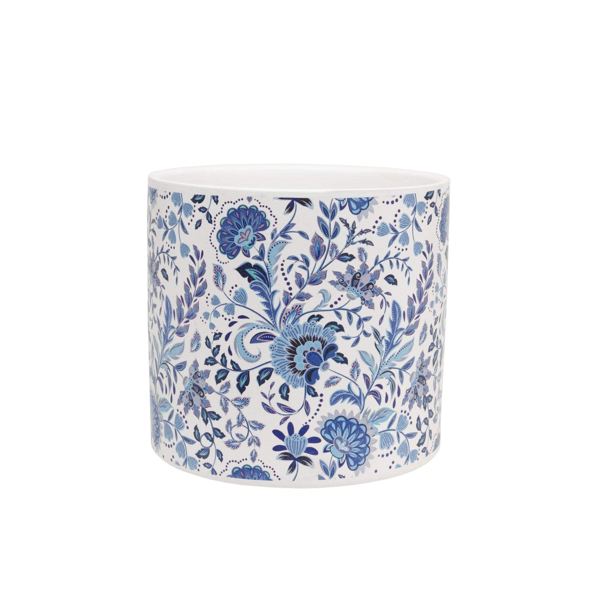 Blue Flower Pattern Ceramic Plant Pot - The Farthing