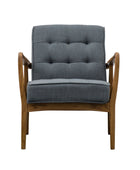 Blue Grey Linen Mid Century Inspired Arm Chair FARTHING  4