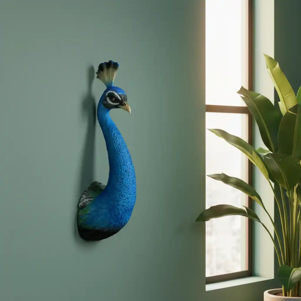 Blue Peacock Head Wall Decoration 3