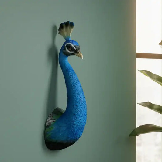 Blue Peacock Head Wall Decoration