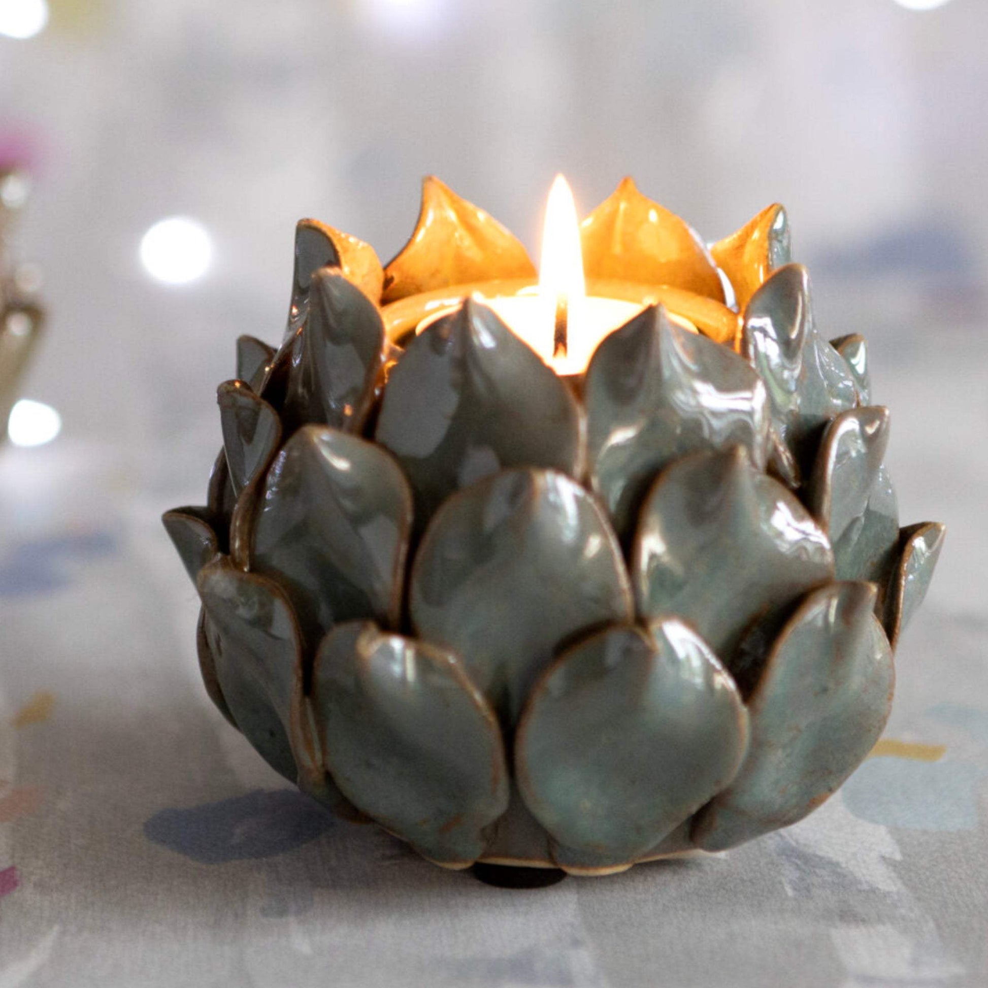 Blue Petals Tea Light Holder - The Farthing