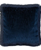 Blue Velvet Fringe Cushion 1