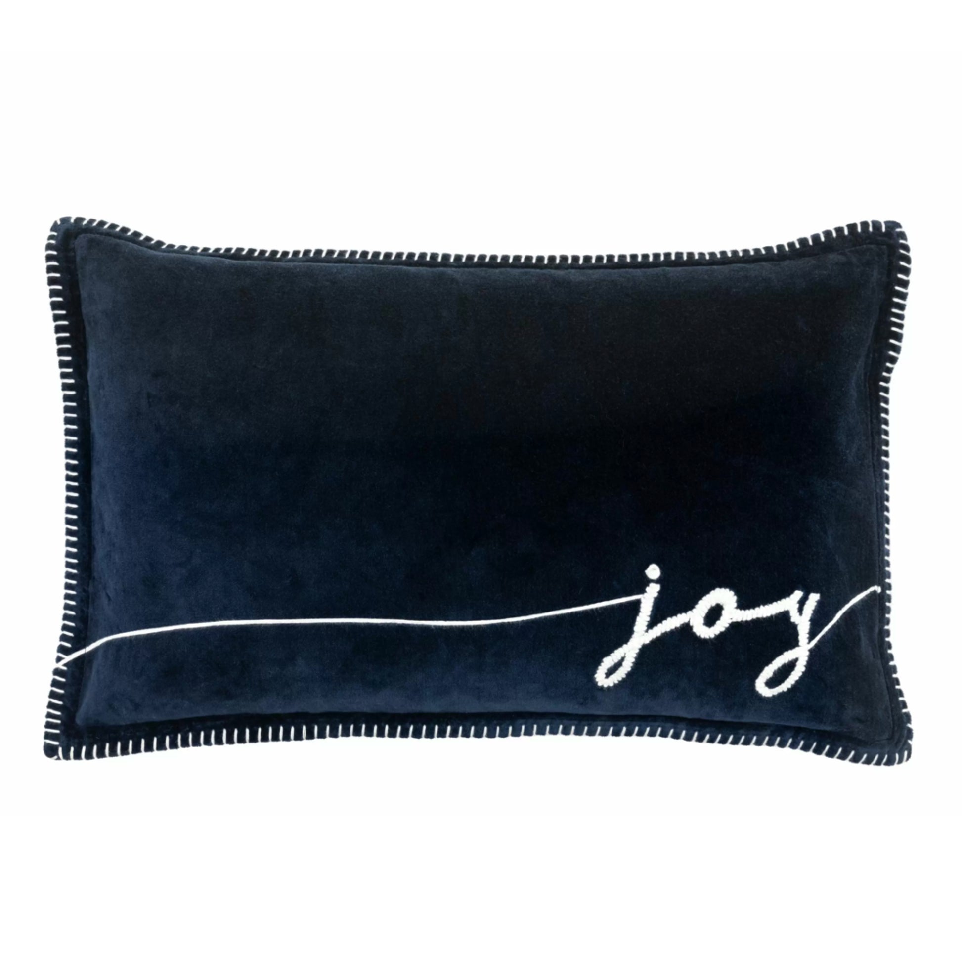 Blue Velvet Joy Festive Cushion 3