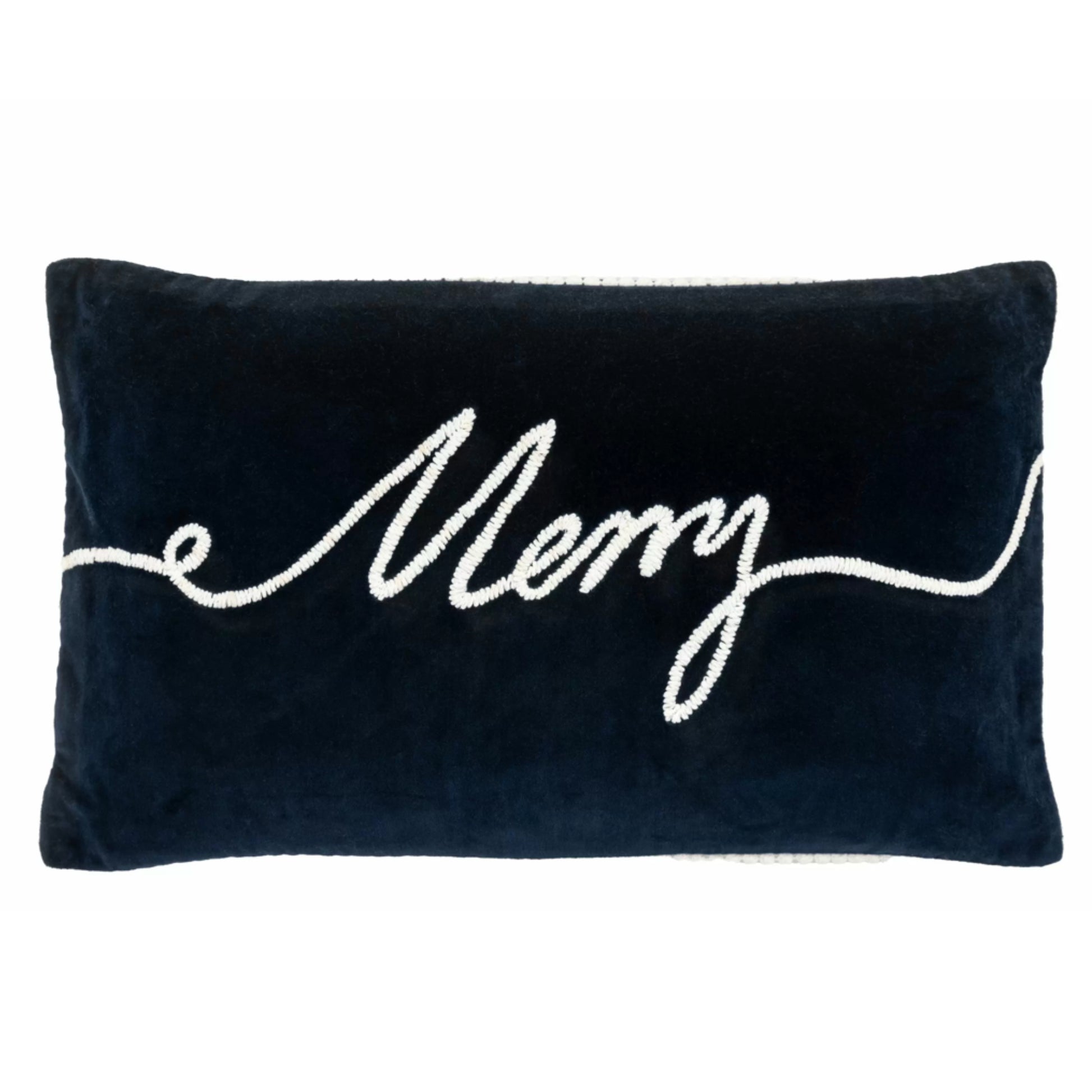 Blue Velvet Merry Festive Cushion 1