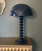Blue Ribbed Table Lamp
