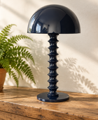 Blue Ribbed Table Lamp