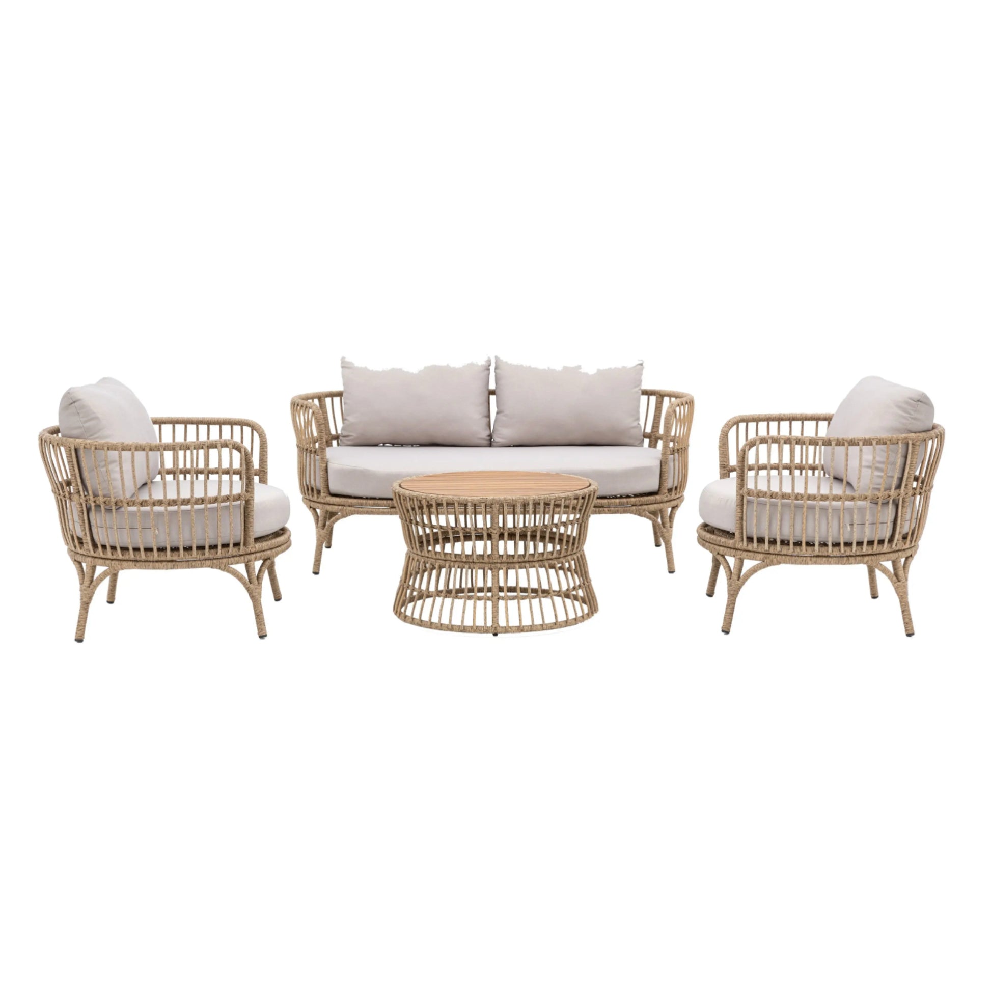 Boho inspired Woven PE Rattan Outdoor Lounge Set 3