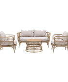 Boho inspired Woven PE Rattan Outdoor Lounge Set 3