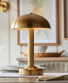 Brass Dome Portable Table Lamp