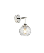 Bright Nickel Twisted Glass Shade Wall Light - The Farthing