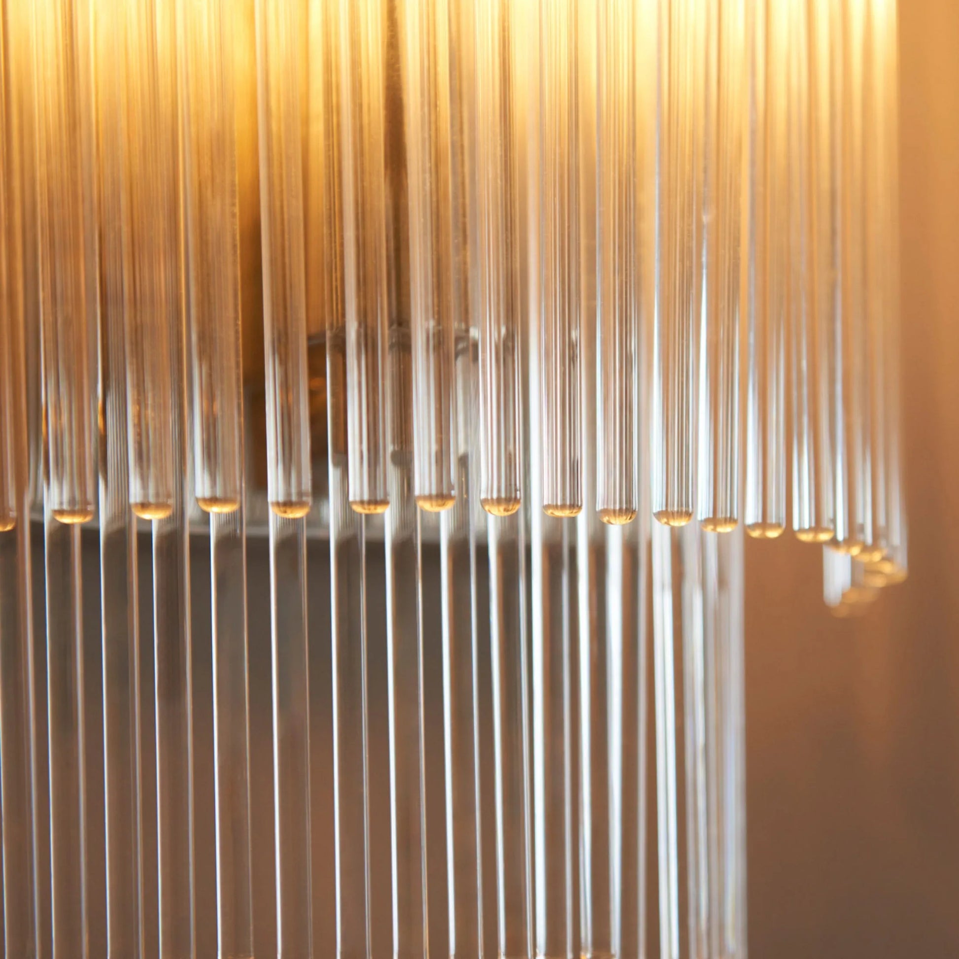 Bright Nickel & Glass Rod Wall Light