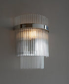 Bright Nickel & Glass Rod Wall Light 1