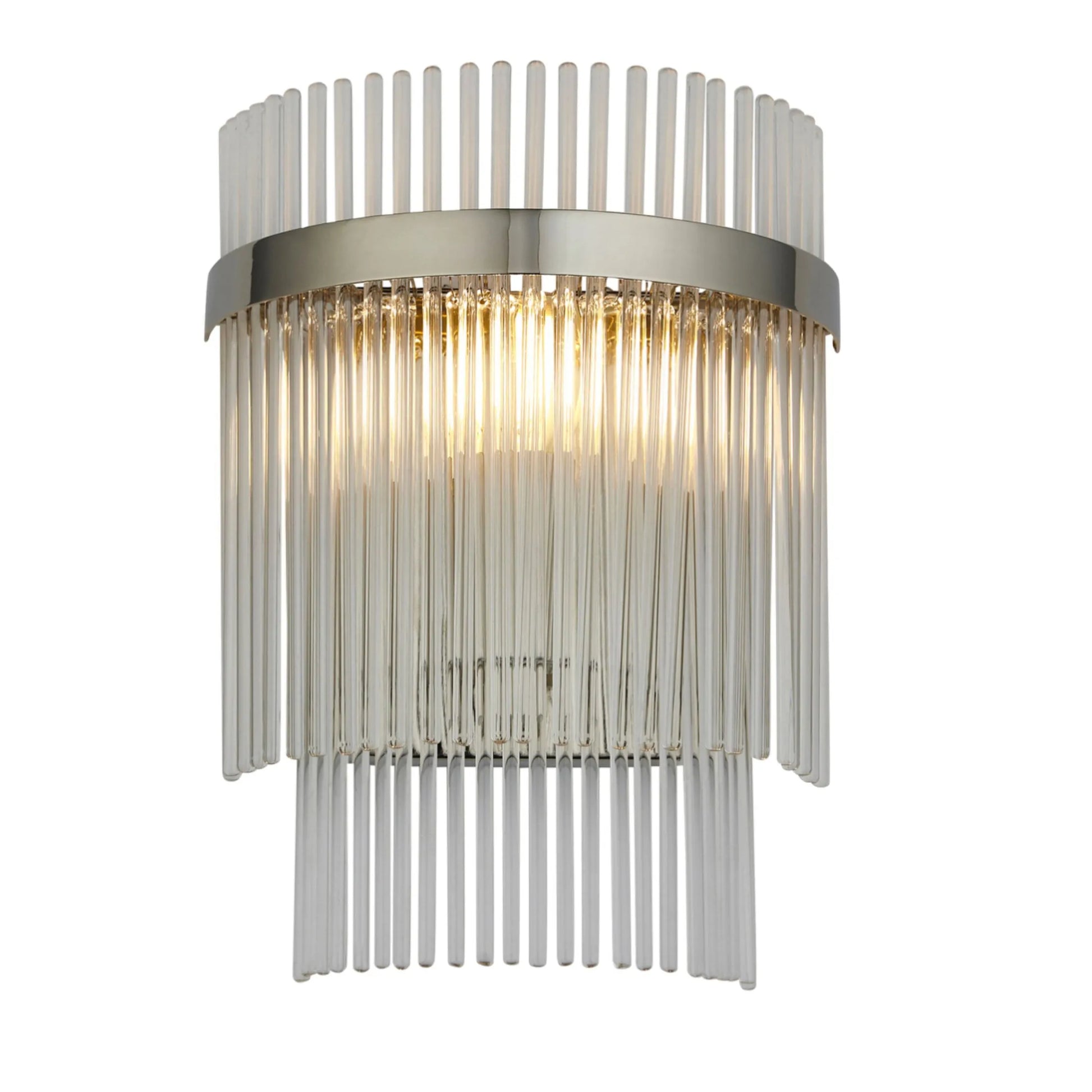 Bright Nickel & Glass Rod Wall Light 3