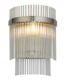 Bright Nickel & Glass Rod Wall Light 3