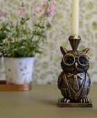 Bronze Owl Candleholder