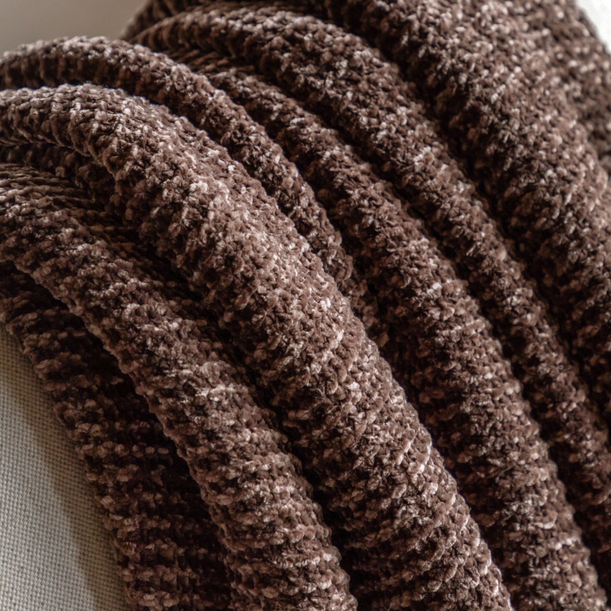 Close-up of a brown textured fabric