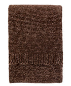 Brown knitted blanket on a white background